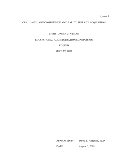Title: Oral Language Competence and Literacy Acquisition