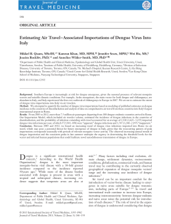Estimating Air Travel&ndash;Associated Importations of Dengue Virus Into