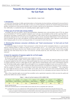Towards the Expansion of Japanese Apples Supply for Cut Fruit