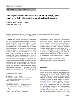 growth in high-nutrient detritus-based streams - Behmer Lab