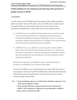 The JCRB Guidelines for the