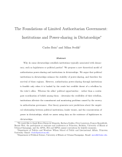 The Foundations of Limited Authoritarian Government: Institutions