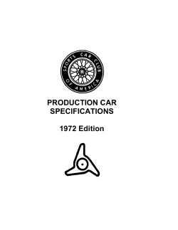 PRODUCTION CAR SPECIFICATIONS 1972 Edition