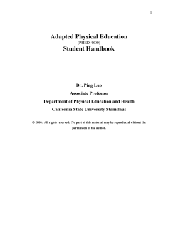Adapted Physical Education Student Handbook