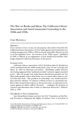 The War on Books and Ideas: The California Library