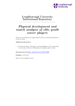 Physical development and match analysis of elite youth soccer players