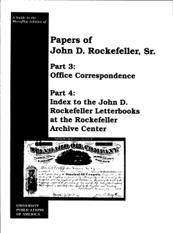 Papers of John D. Rockefeller, Sr.