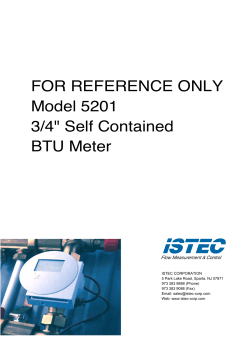 FOR REFERENCE ONLY Model 5201 3/4" Self Contained BTU Meter