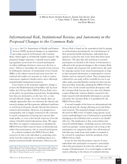 Informational Risk, Institutional Review, and