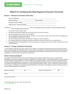 Domestic Partner Affidavit Form