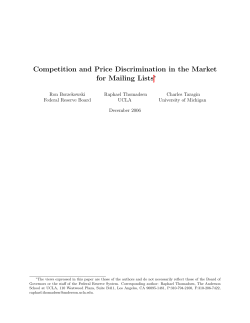 Competition and Price Discrimination in the Market for Mailing Lists