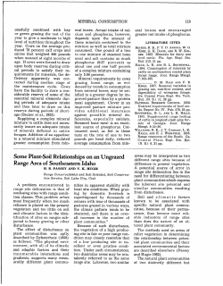 Some Plant-Soil Relationships on an Ungrazed Range Area of