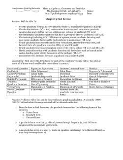 Chapter 3 Test Review Sheet