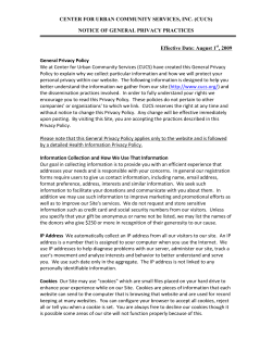 Privacy Policy - Center for Urban Community Services