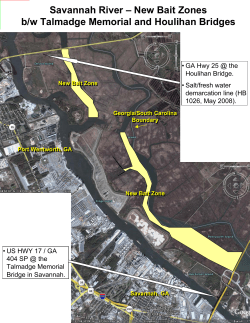 Savannah River &ndash; New Bait Zones b/w Talmadge Memorial and