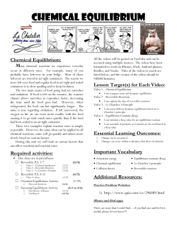 Unit 10 - Chemical Equilibrium