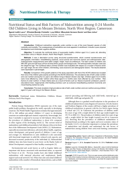 Nutritional Status and Risk Factors of Malnutrition among 0