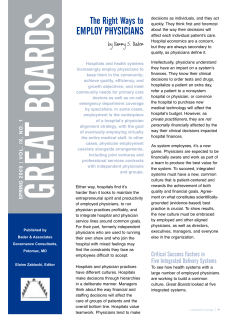 The Right Ways to Employ Physicians