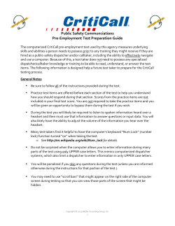 CritiCall Candidate Test Preparation Guide