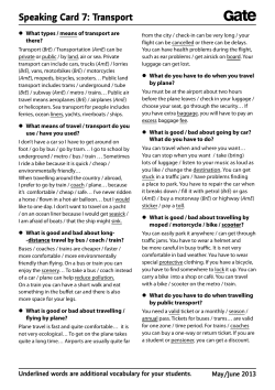 Speaking Card 7: Transport - Bridge