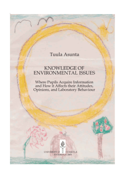 Knowledge of Environmental Issues. Where Pupils Acquire