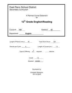 12th Grade English/Reading - East Penn School District
