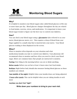 Monitoring Blood Sugars - University of Michigan
