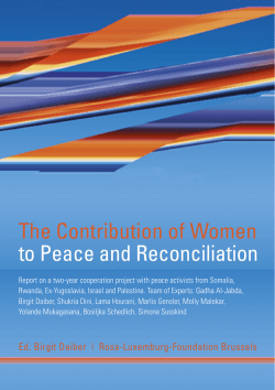 The Contribution of Women to Peace and Reconciliation