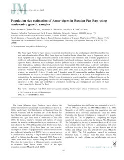 Population size estimation of Amur tigers in Russian Far East using