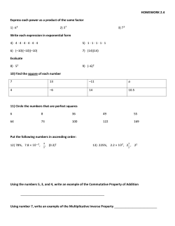 HOMEWORK 2.4 Express each power as a product of the same
