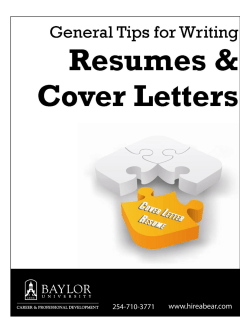 THE RESUME AND COVER LETTER
