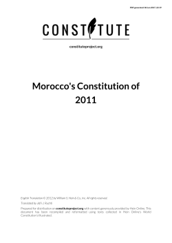 Morocco`s Constitution of 2011