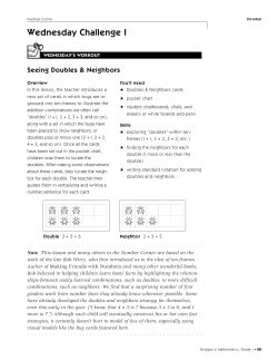 Seeing Doubles and Neighbors - The Math Learning Center Catalog
