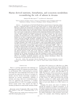 Marine-derived nutrients, bioturbation, and ecosystem metabolism