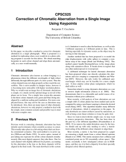 CPSC525 Correction of Chromatic Aberration from a Single Image