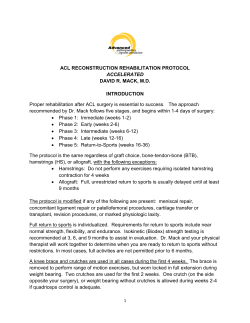 ACL RECONSTRUCTION REHABILITATION PROTOCOL
