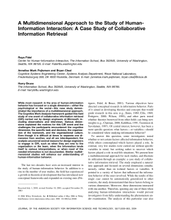 A multidimensional approach to the study of human