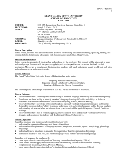 EDS 637 Syllabus 1 GRAND VALLEY STATE UNIVERSITY