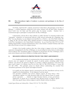 First Amendment rights of students to promote and participate in the