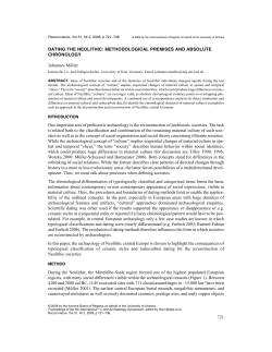 dating the neolithic: methodological premises