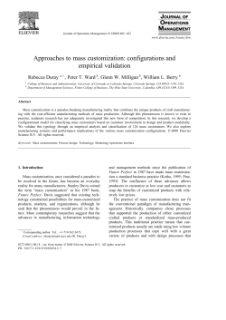 Approaches to mass customization