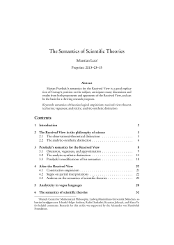 The Semantics of Scientific Theories - Philsci