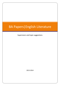 BA Papers|English Literature