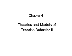 Theories and Models of Exercise Behavior II