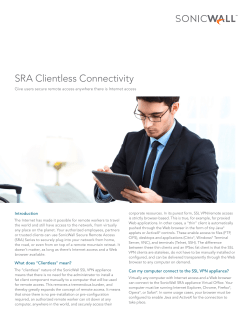 SRA Clientless Connectivity