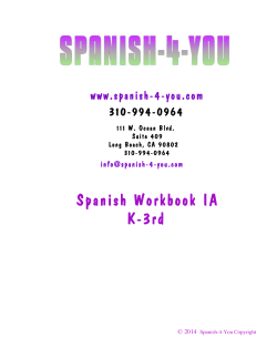 Spanish Workbook IA K-3rd - Spanish-4-You