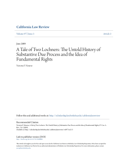 A Tale of Two Lochners: The Untold History of Substantive Due