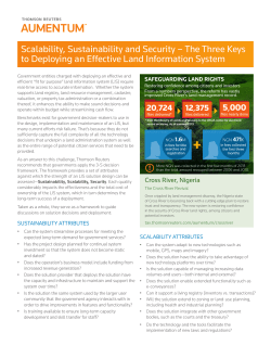 Scalability, Sustainability and Security &ndash; The Three Keys to