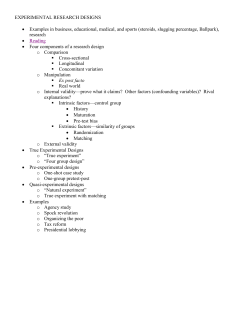 EXPERIMENTAL RESEARCH DESIGNS • Examples in business