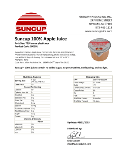 Suncup 100% Apple Juice - School Nutrition and Fitness